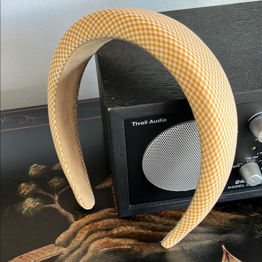 Yellow White Checkered Headband
